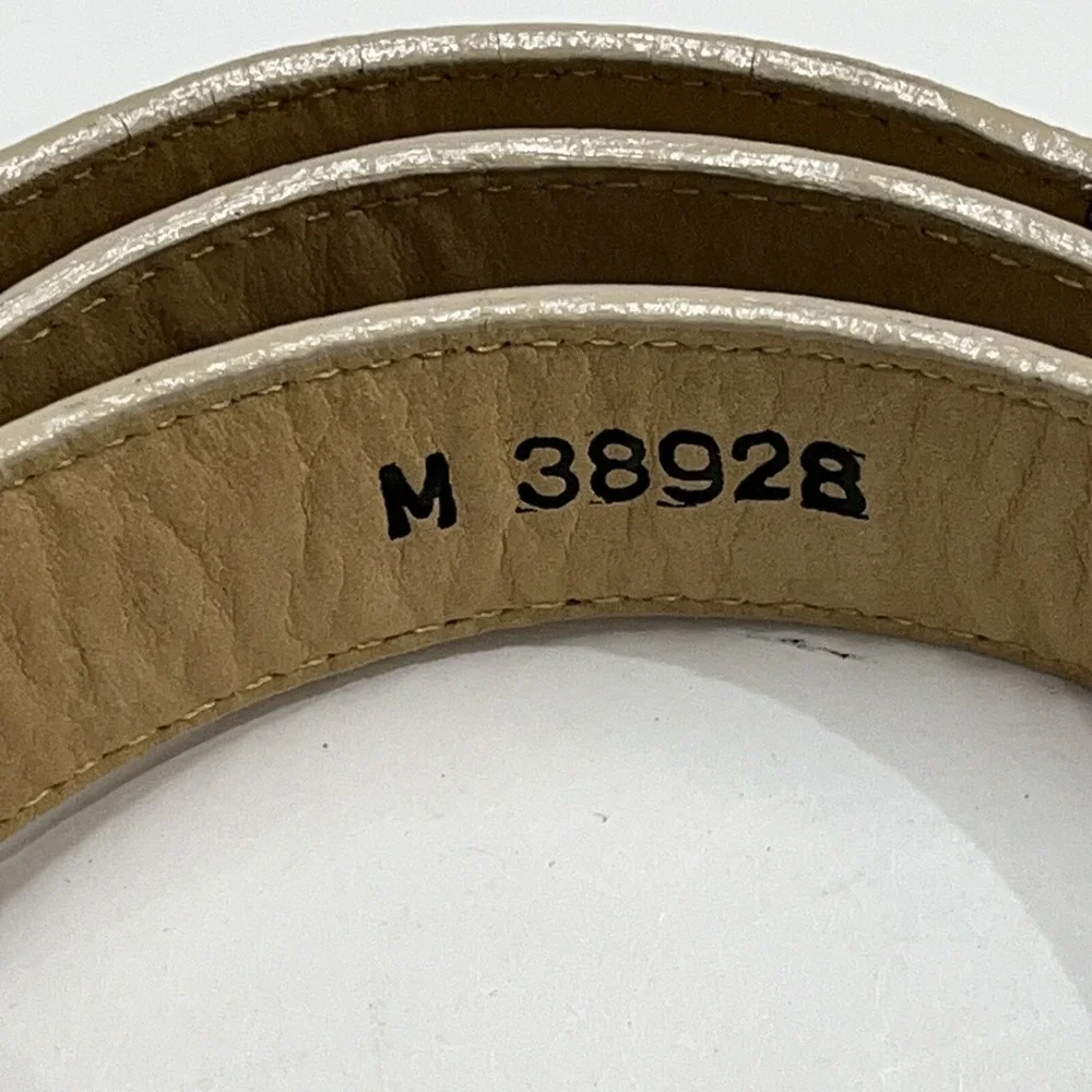 Vintage Brighton Belt M Light Tan‎ Faux Embossed Leather Western Silver Tip